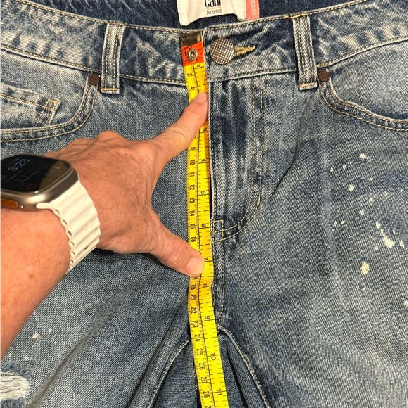 Cabi 100% BF Boyfriend Jeans Light Wash Distressed Paint Splatter Size 2 - Picture 8 of 10